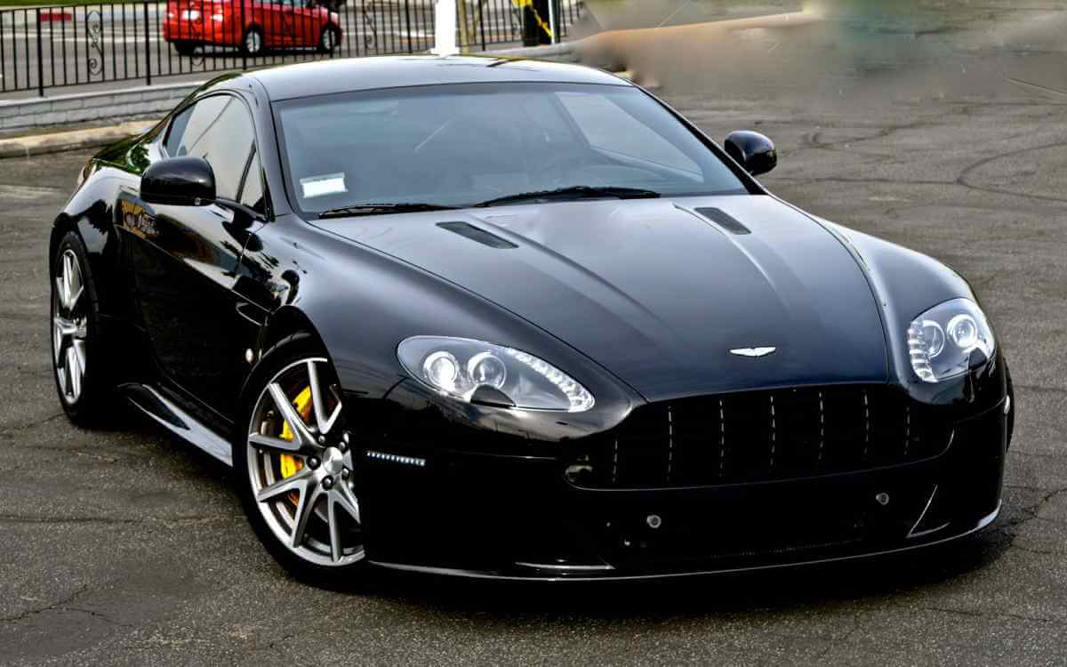 Black Front side Aston Martin Vantage in LOS Angles - 777 Exotic Car