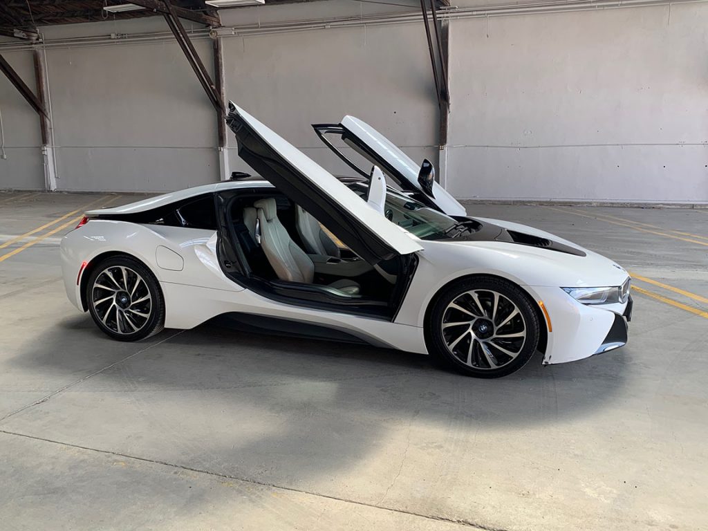 Beautiful BMW i8 Silver Rental Los Angeles Cheap i8 at 777 Exotics