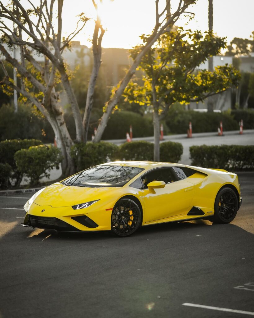 Yellow Lamborghini rental in los angeles