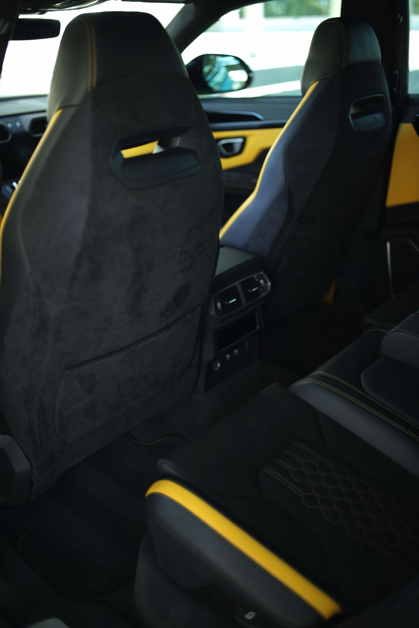 Lamborghini Urus S front seat backs and rear passenger area