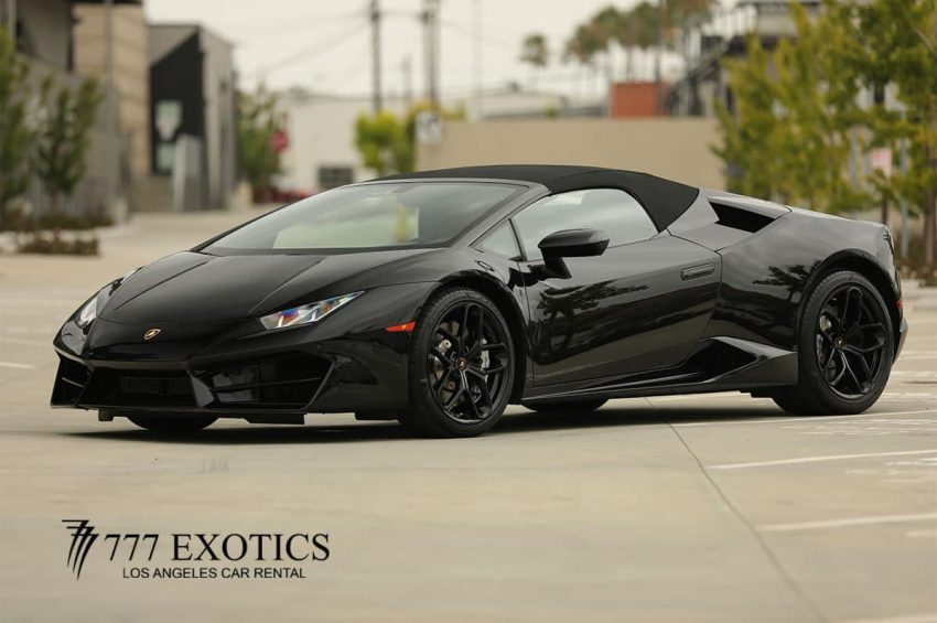 rent a black huracan spyder in la