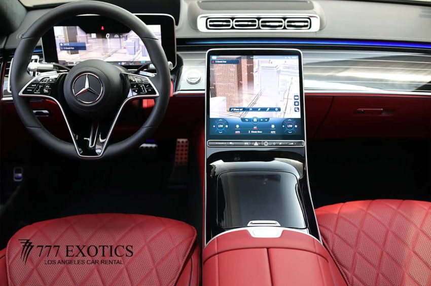 dashboard of black mercedes benz s580