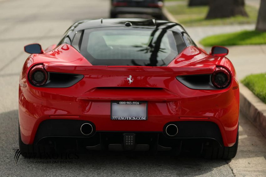 rear view of red ferrari 488