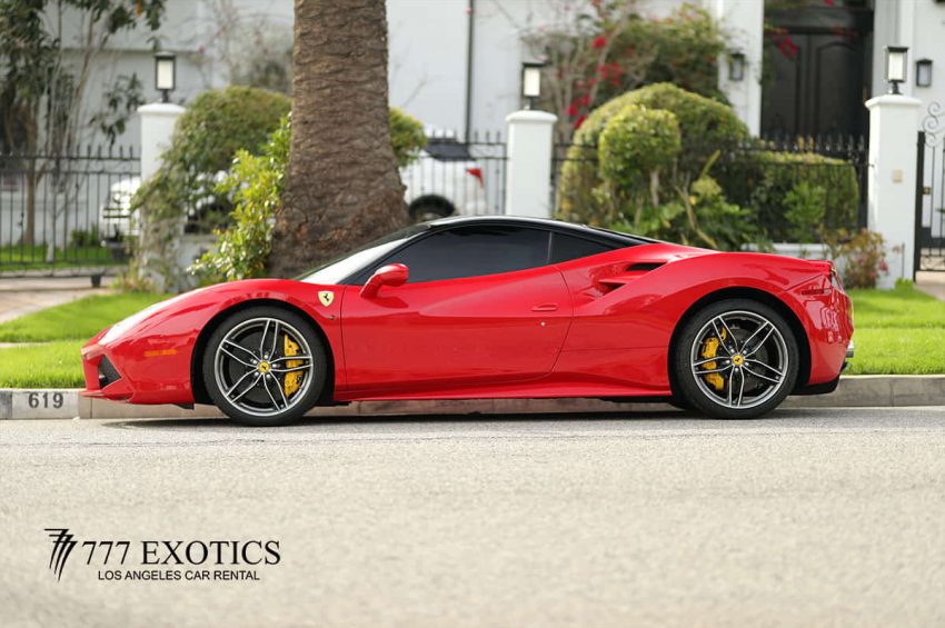 Red Ferrari 488 Side View