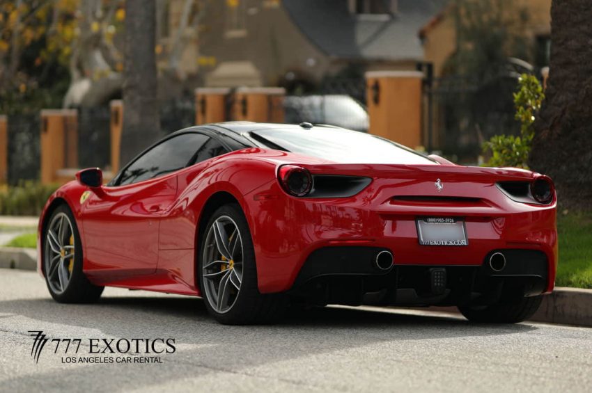 rear corner view of ferrari 488